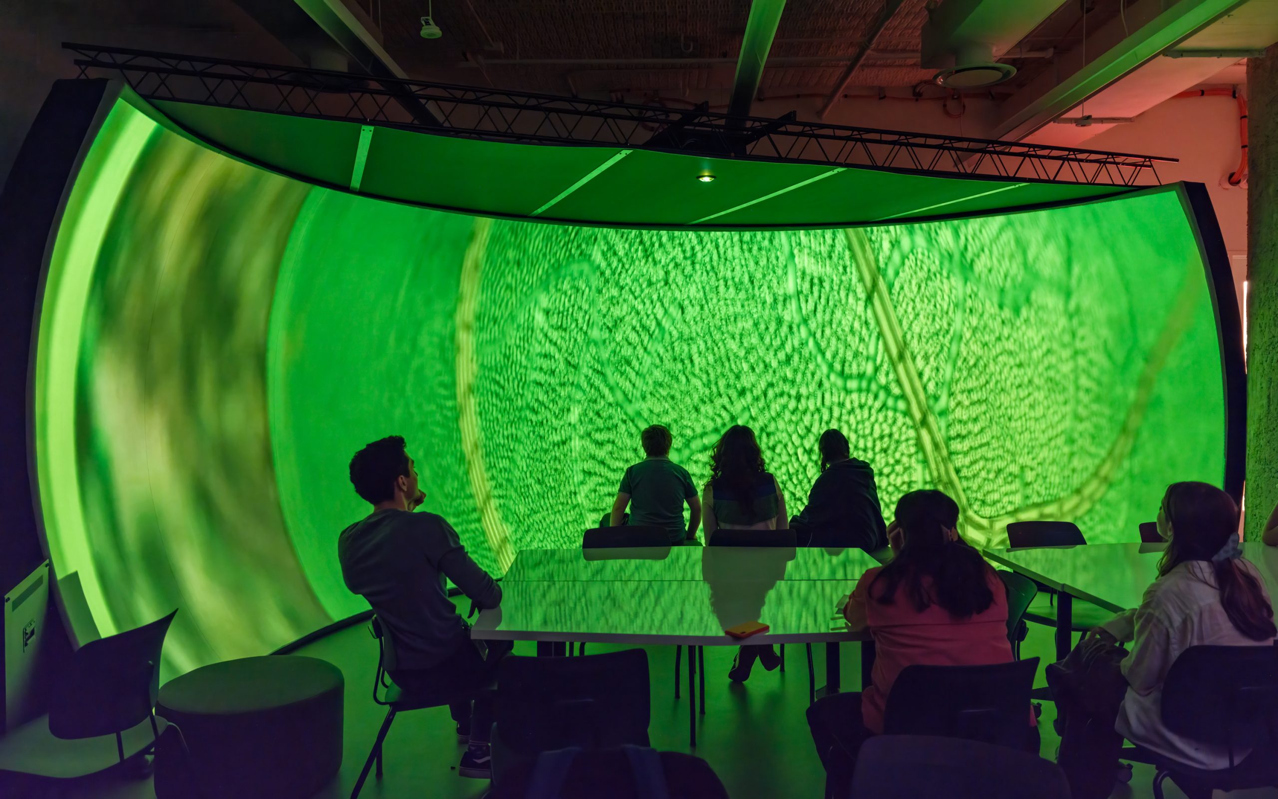Elumenati GeoDome Panorama at the AMNH Gilder Center Learning with Data classroom